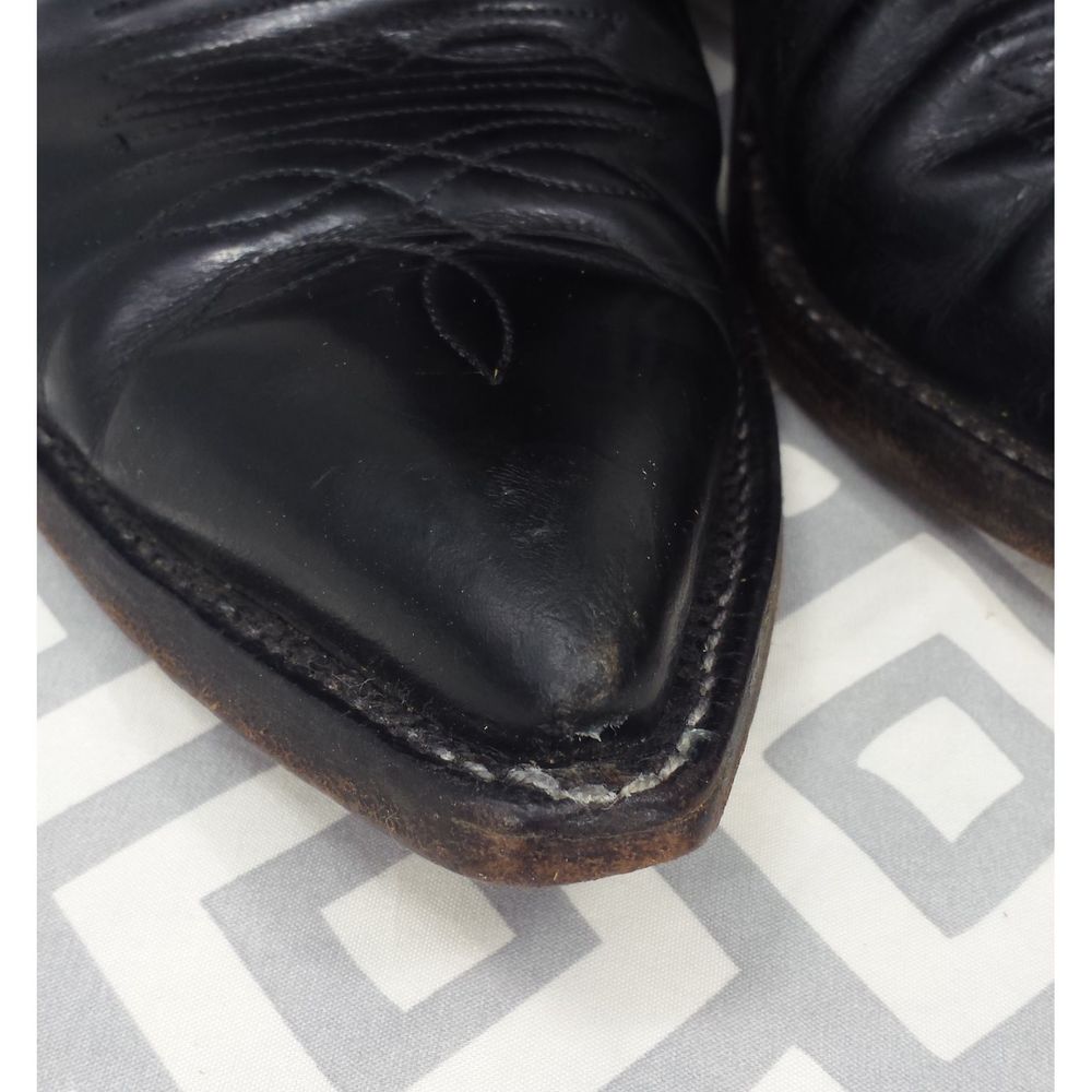 Vtg Nocona Black Leather Western Boots #3277 8.5D - Picture 10 of 13